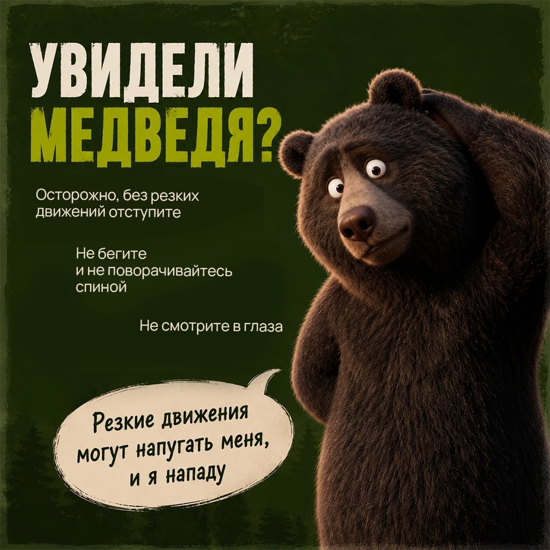 Фотография к материалу «Настоящие мишки далеко не плюшевые Встреча с медведем может завершиться трагедией»