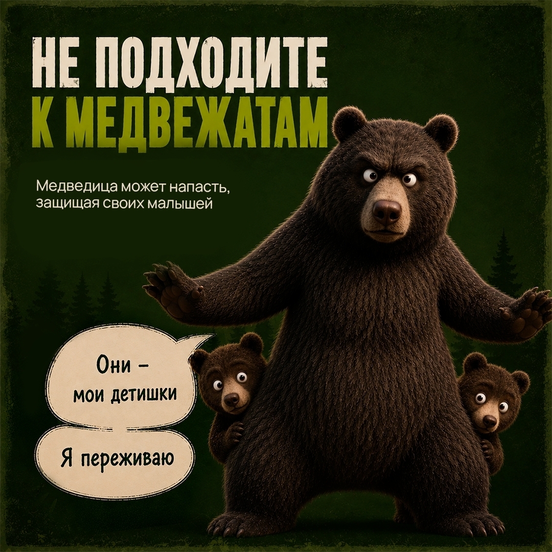 Фотография к материалу «Настоящие мишки далеко не плюшевые Встреча с медведем может завершиться трагедией»