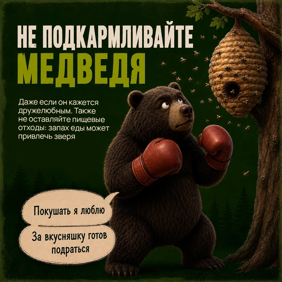 Фотография к материалу «Настоящие мишки далеко не плюшевые Встреча с медведем может завершиться трагедией»