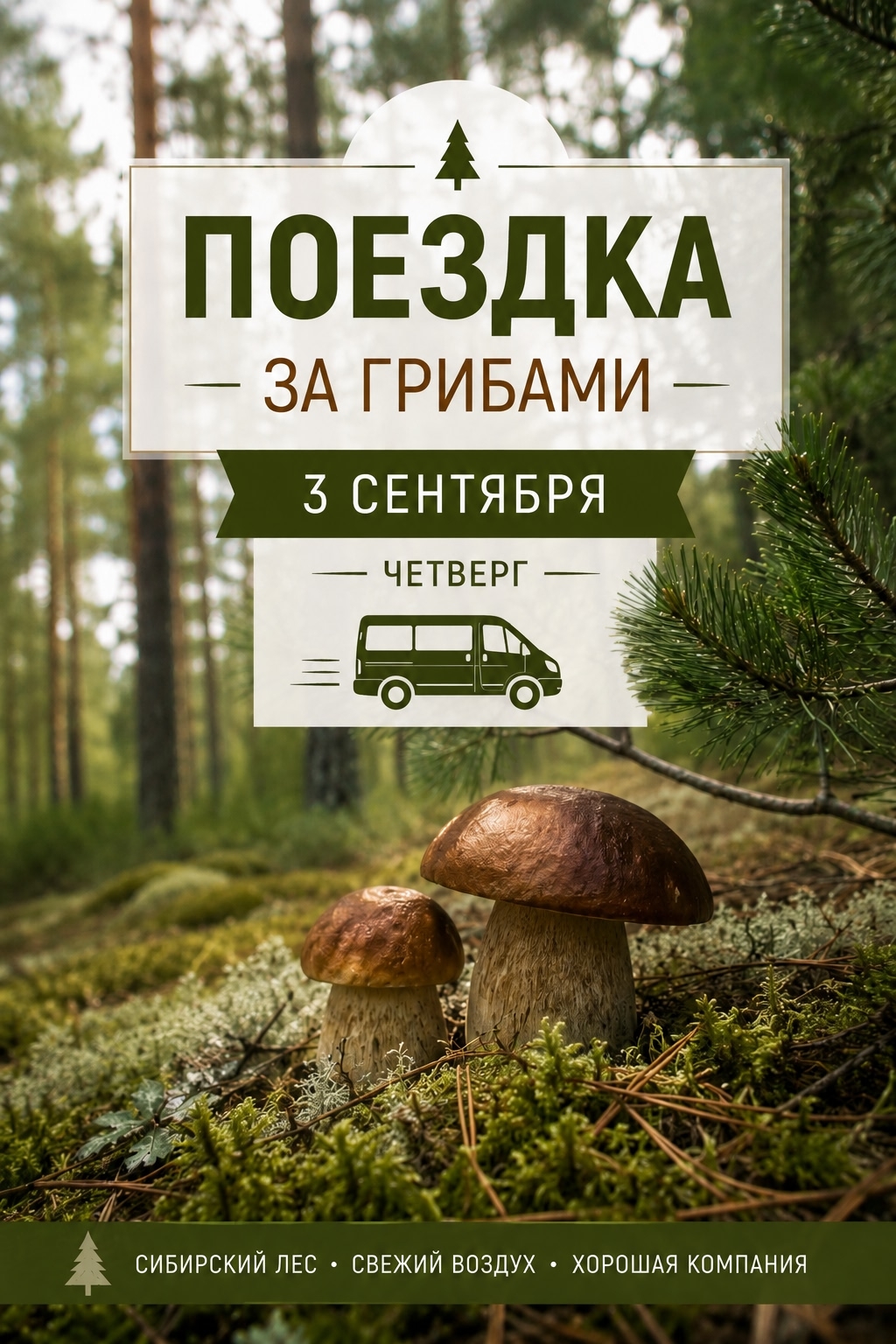 Выезд за грибами СОСТОИТСЯ 3 сентября!