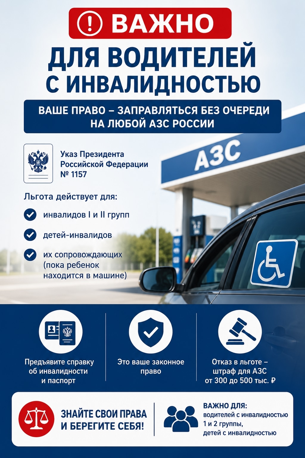Важное напоминание для водителей с инвалидностью!