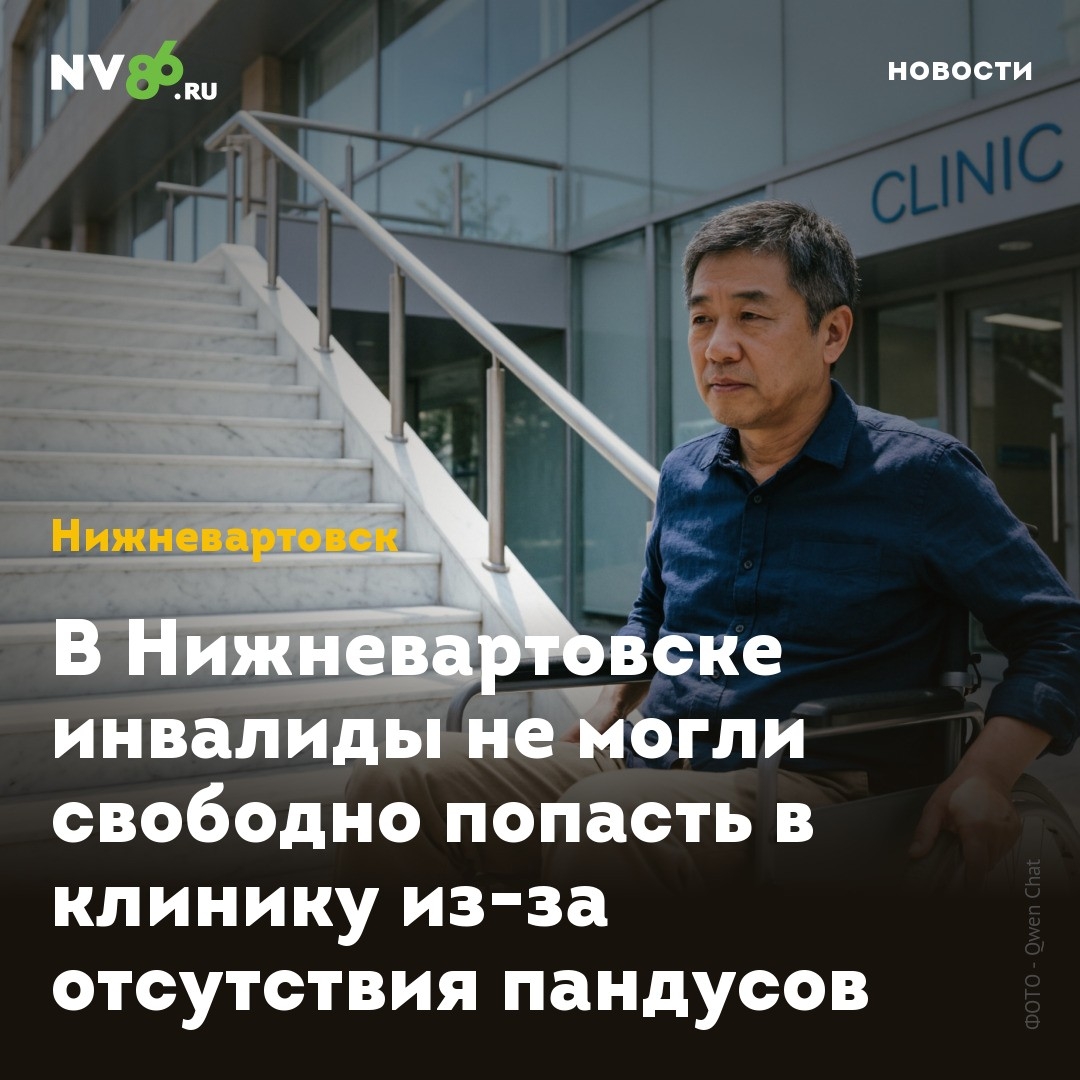 NV86.ru • Нижневартовск: В Нижневартовске (ХМАО) инвалиды не могли свободно попасть в клинику из-за отсутствия пандусов